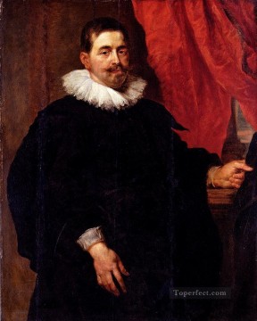  paul Lienzo - Peter Paul Retrato de un hombre Probablemente Peter Van Hecke Barroco Peter Paul Rubens